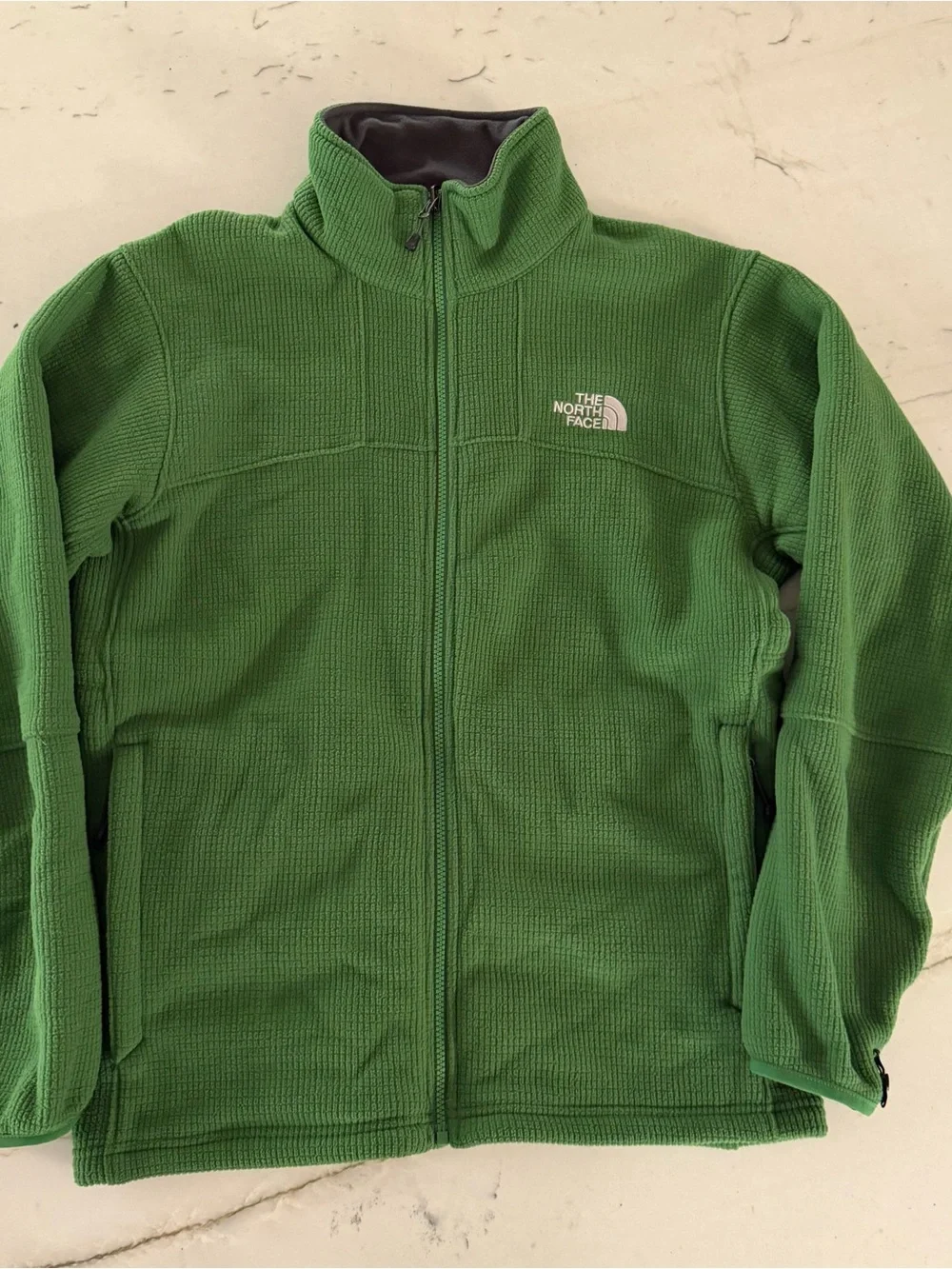 The North Face M Waffle Knit Fleece Lined Jacket Green